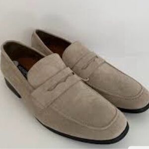 Nick Graham Elegant Tan Suede Loafers for Men